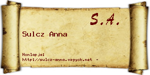 Sulcz Anna névjegykártya